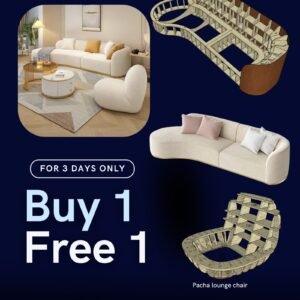 Glam Sectional Sofa  + Pacha Chair Free