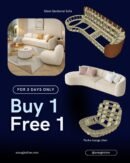Glam Sectional Sofa  + Pacha Chair Free