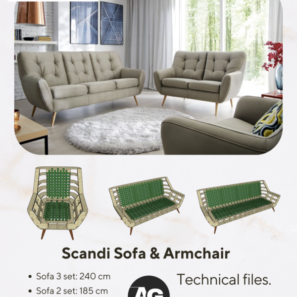 Scandi Sofa  & Armchair